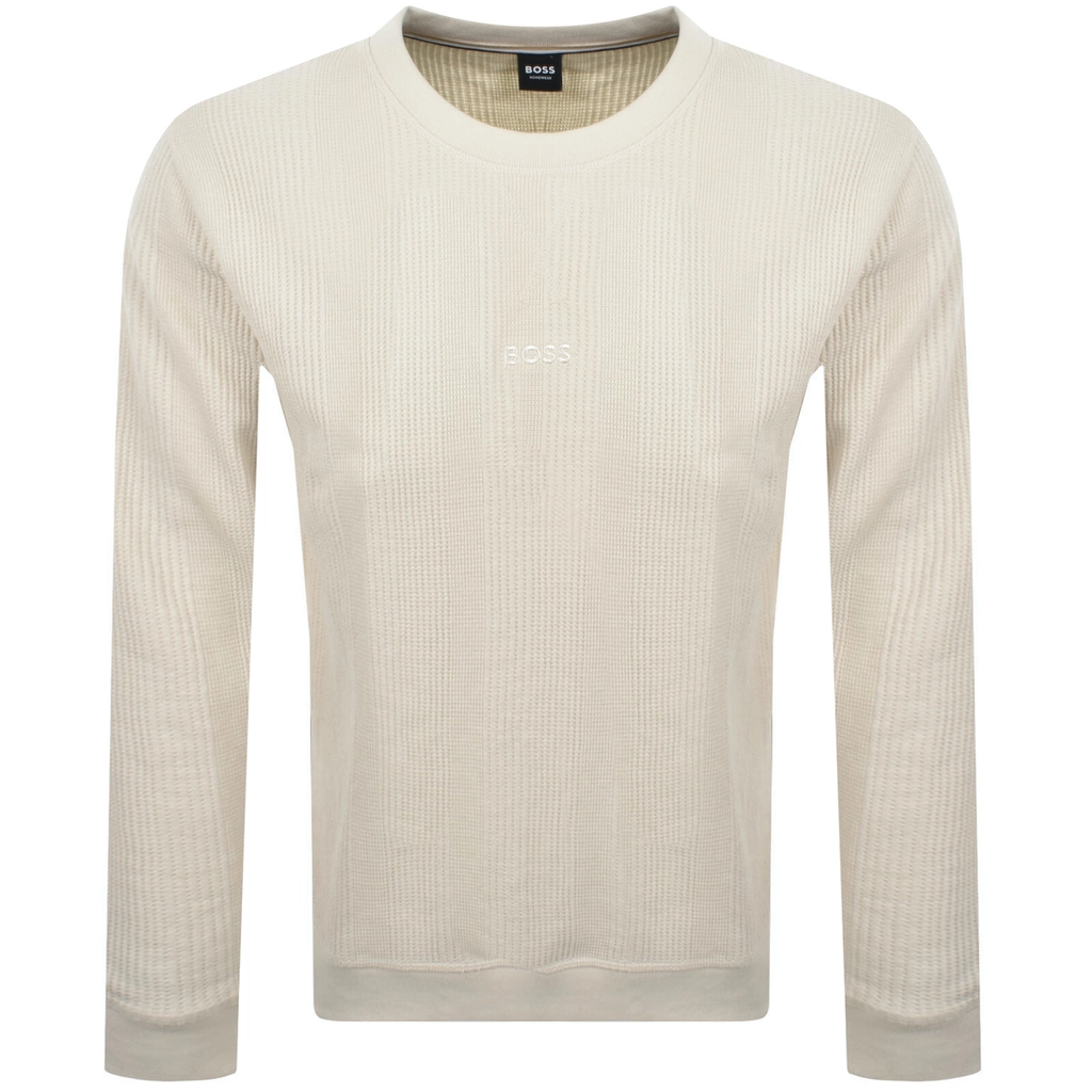 Hugo Boss BOSS Structure Knit Jumper Off Beige